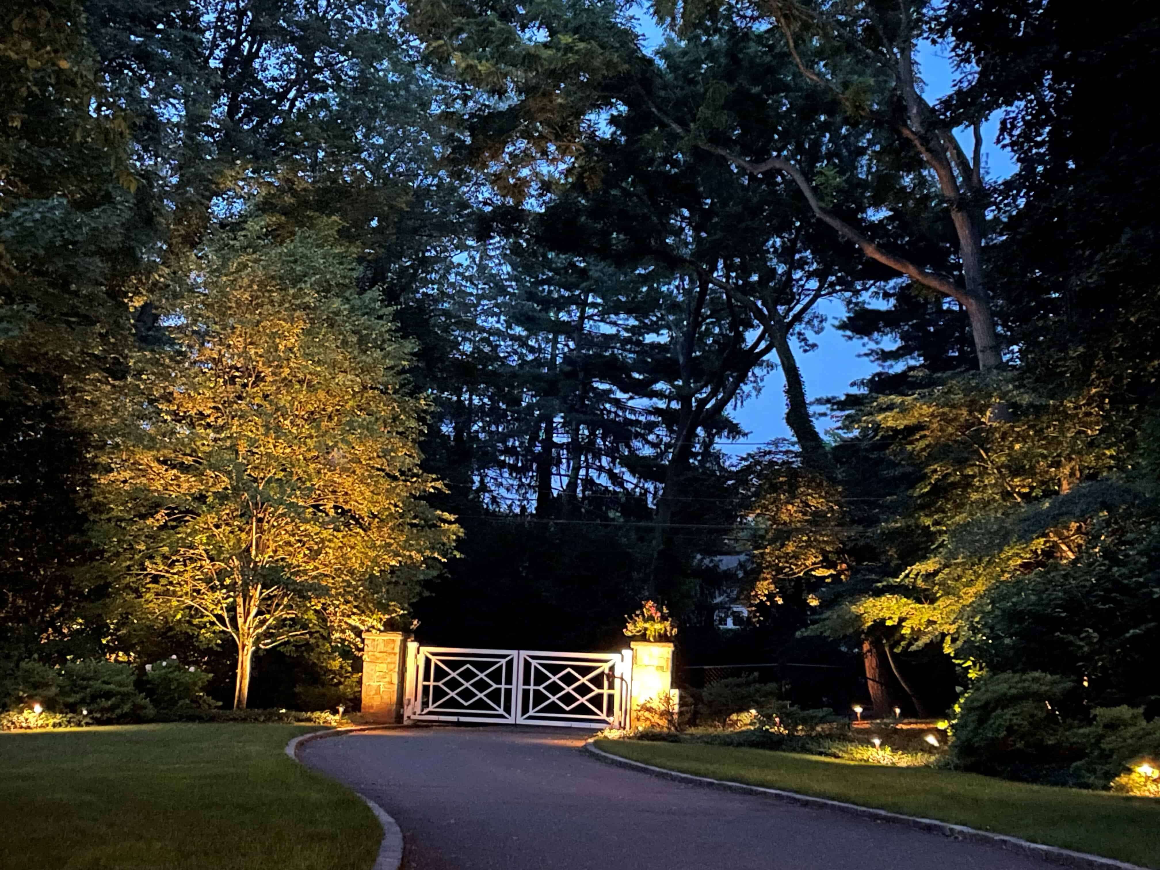 outdoor lighting on gate